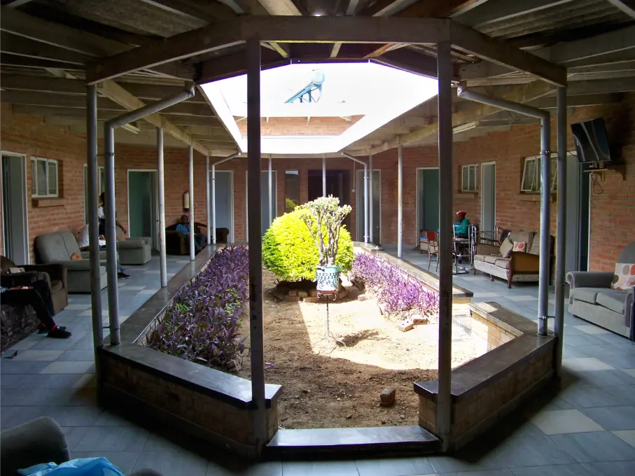 Peaceful gardens with walking paths