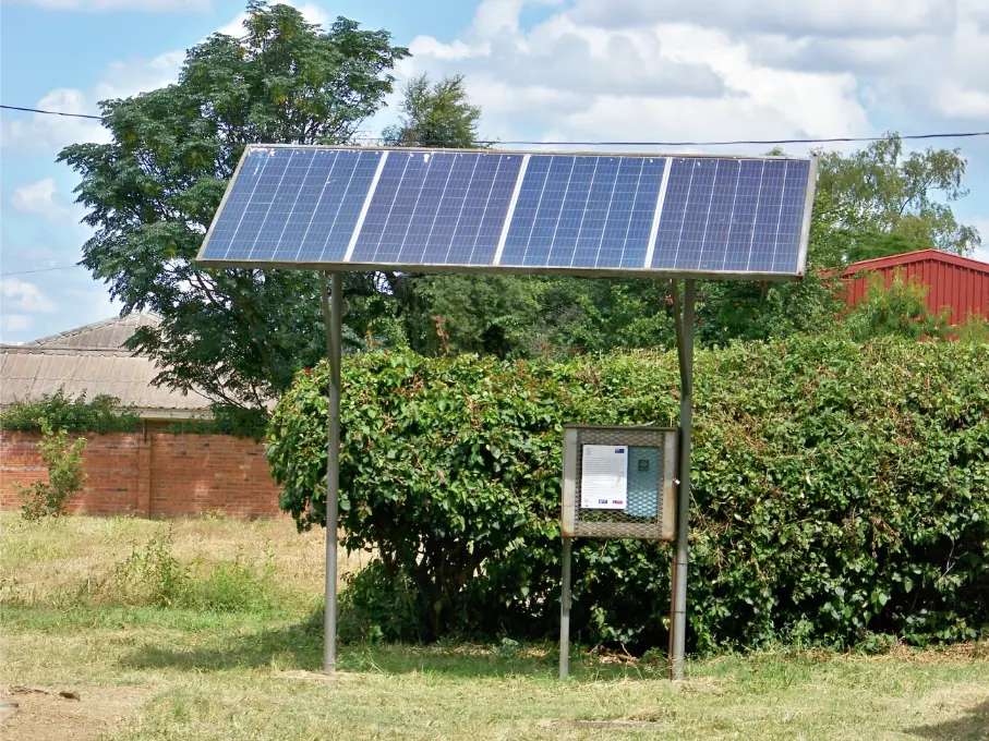 Solar panels providing clean energy at Ekuphumuleni